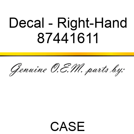 Decal - Right-Hand 87441611