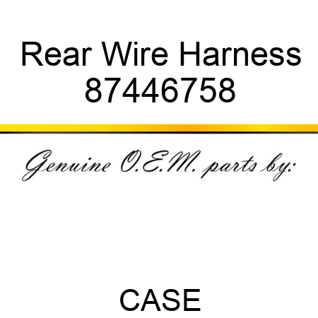 Rear Wire Harness 87446758