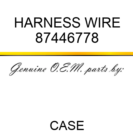 HARNESS, WIRE 87446778