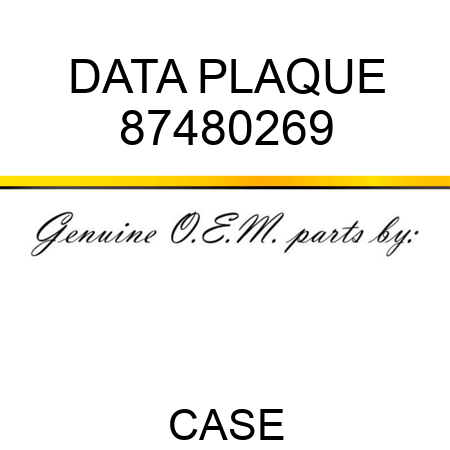 DATA PLAQUE 87480269