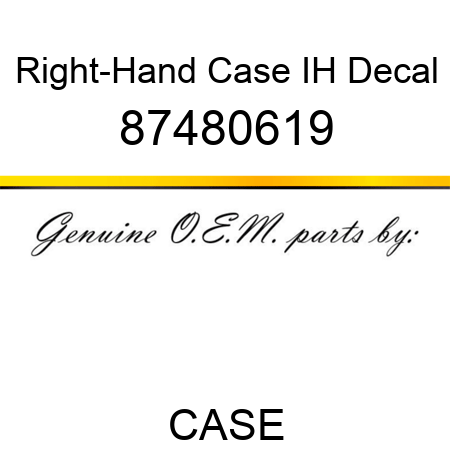 Right-Hand Case IH Decal 87480619