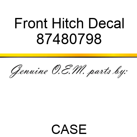 Front Hitch Decal 87480798