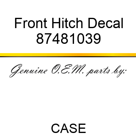 Front Hitch Decal 87481039