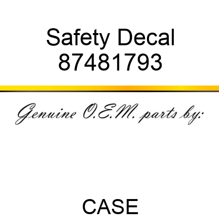 Safety Decal 87481793