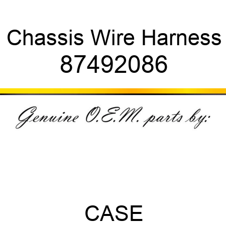 Chassis Wire Harness 87492086