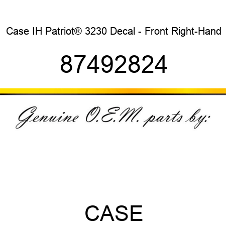 Case IH Patriot® 3230 Decal - Front Right-Hand 87492824