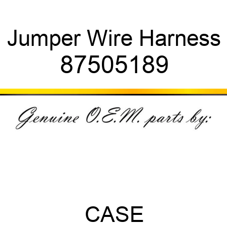 Jumper Wire Harness 87505189