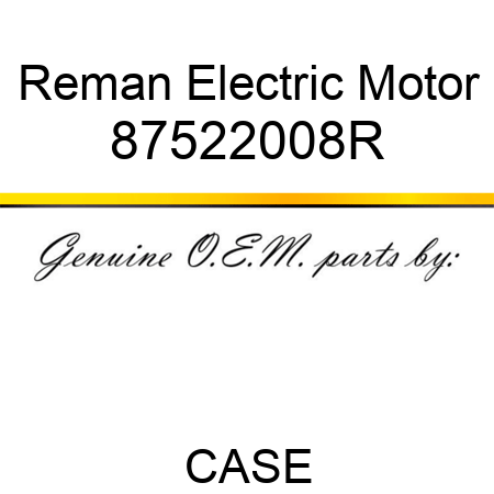 Reman Electric Motor 87522008R
