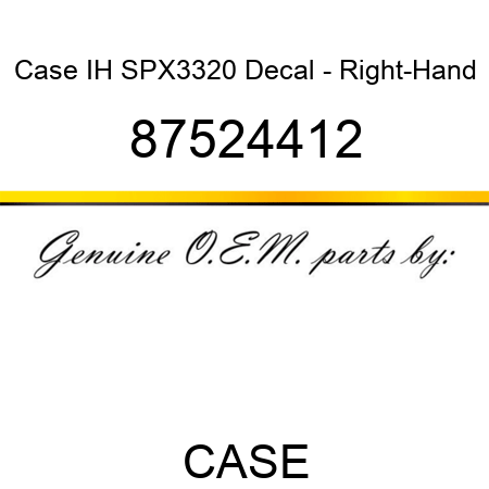 Case IH SPX3320 Decal - Right-Hand 87524412