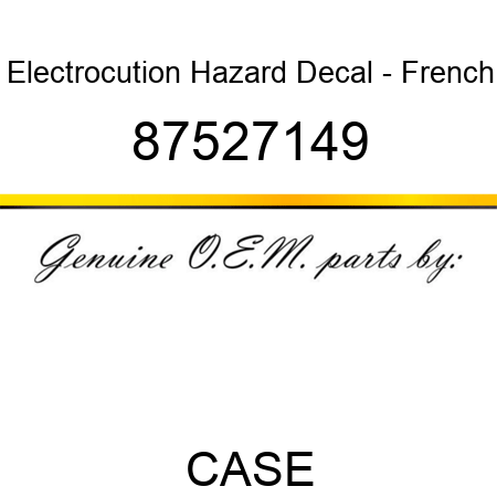 Electrocution Hazard Decal - French 87527149