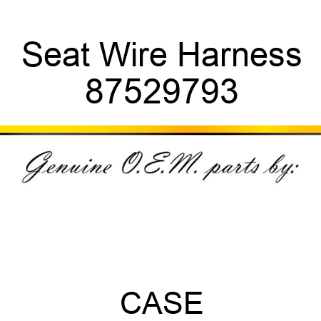 Seat Wire Harness 87529793