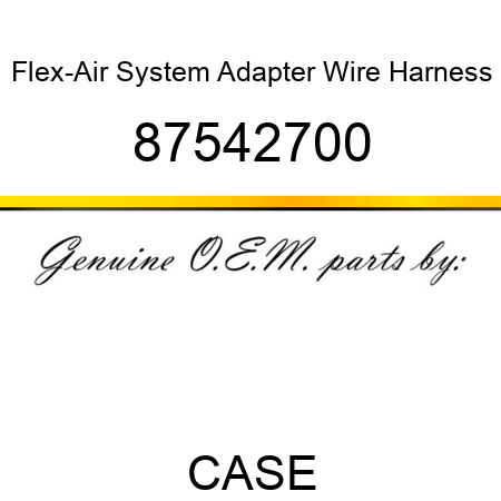 Flex-Air System Adapter Wire Harness 87542700