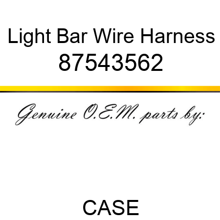 Light Bar Wire Harness 87543562