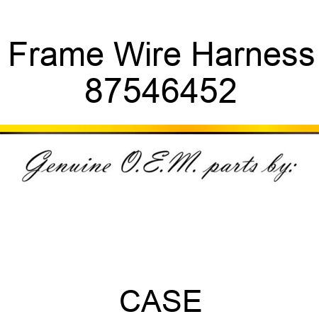 Frame Wire Harness 87546452