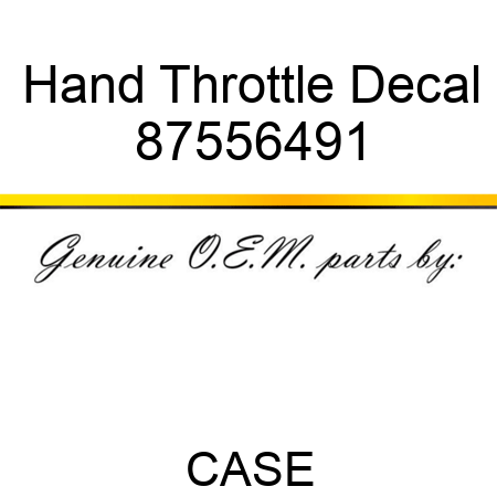 Hand Throttle Decal 87556491