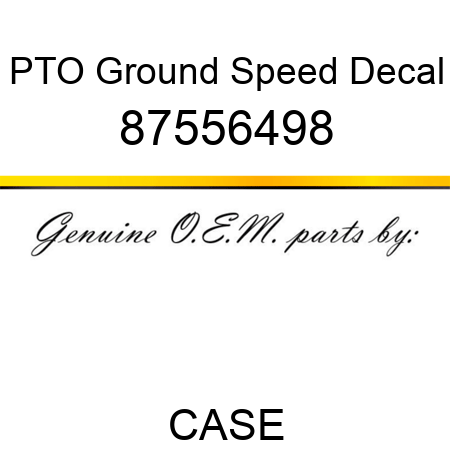 PTO Ground Speed Decal 87556498