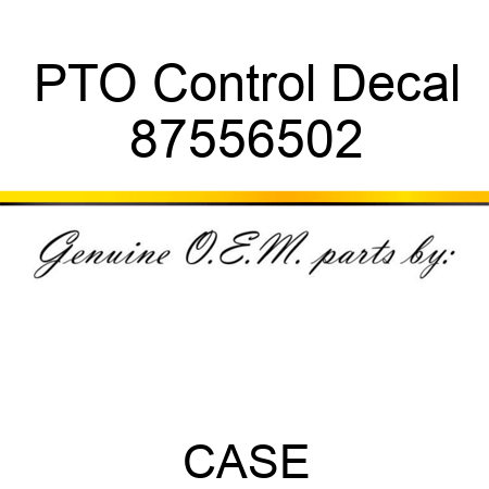 PTO Control Decal 87556502