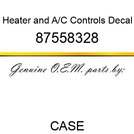 Heater and A/C Controls Decal 87558328