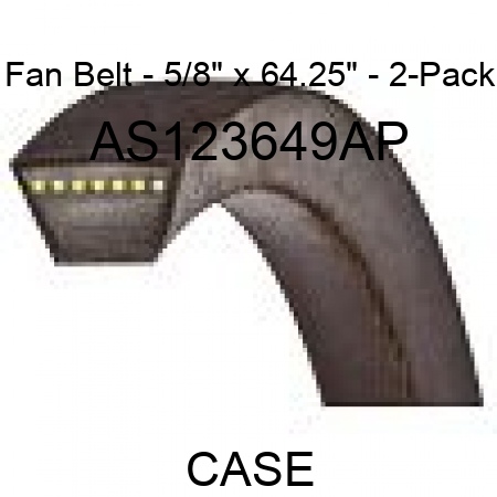 Fan Belt - 5/8" x 64.25" - 2-Pack AS123649AP