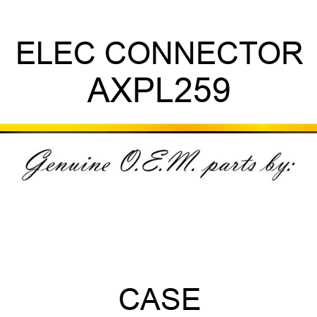 ELEC CONNECTOR AXPL259