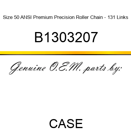 Size 50 ANSI Premium Precision Roller Chain - 131 Links B1303207