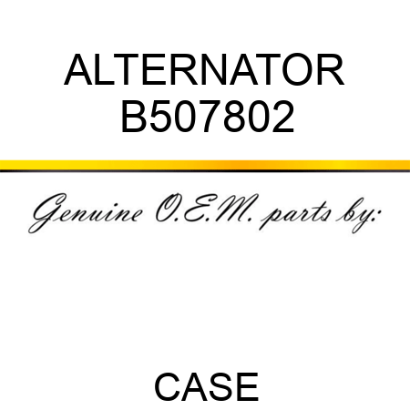 ALTERNATOR B507802