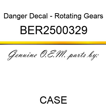 Danger Decal - Rotating Gears BER2500329
