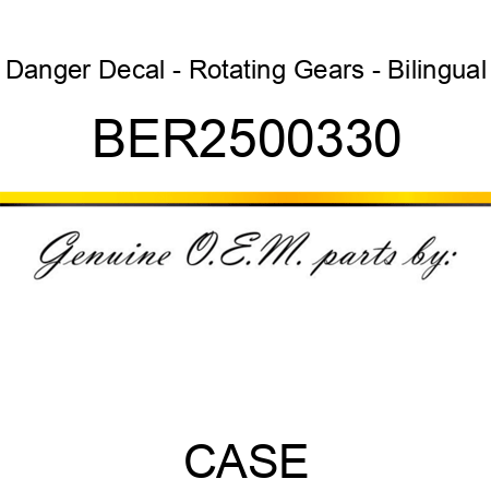 Danger Decal - Rotating Gears - Bilingual BER2500330