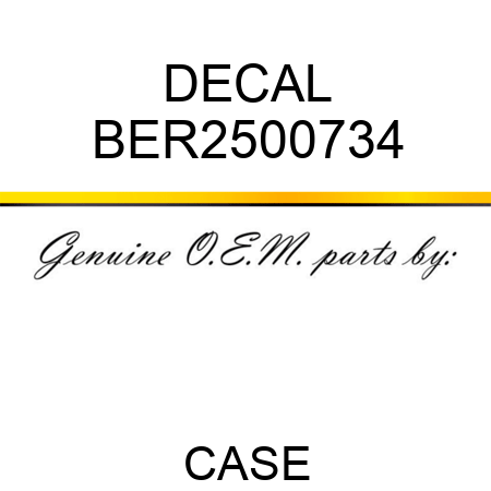 DECAL BER2500734