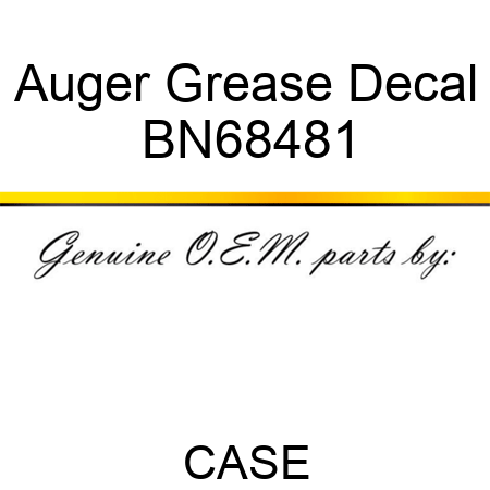 Auger Grease Decal BN68481