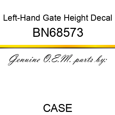 Left-Hand Gate Height Decal BN68573