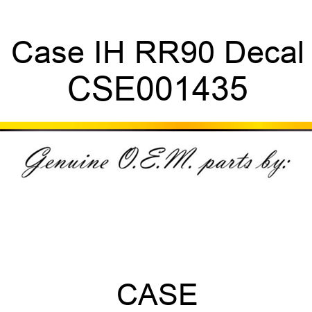 Case IH RR90 Decal CSE001435