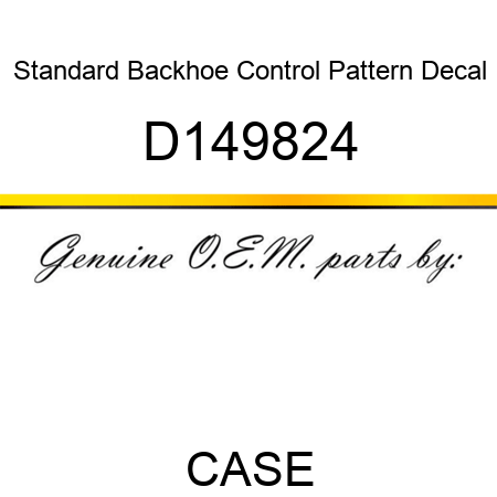 Standard Backhoe Control Pattern Decal D149824