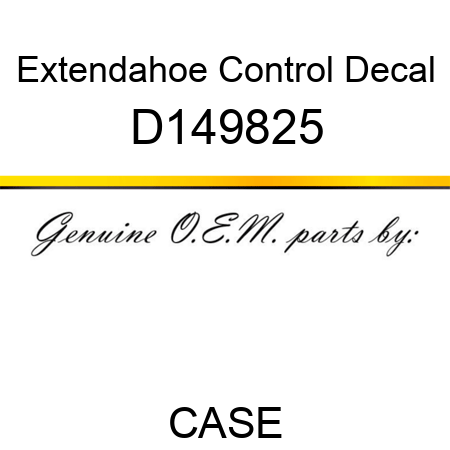 Extendahoe Control Decal D149825