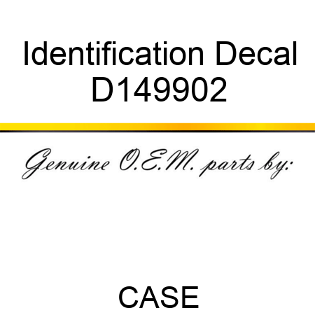 Identification Decal D149902
