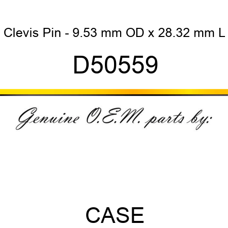 Clevis Pin - 9.53 mm OD x 28.32 mm L D50559