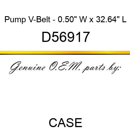 Pump V-Belt - 0.50" W x 32.64" L D56917