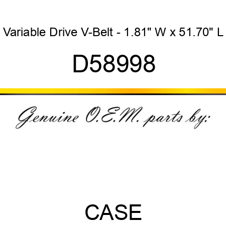 Variable Drive V-Belt - 1.81" W x 51.70" L D58998