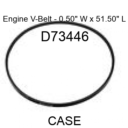 Engine V-Belt - 0.50" W x 51.50" L D73446