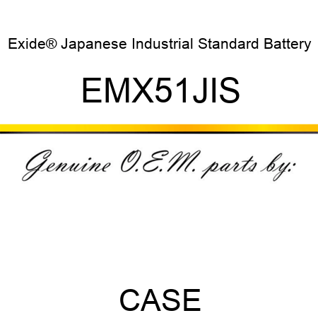 Exide® Japanese Industrial Standard Battery EMX51JIS