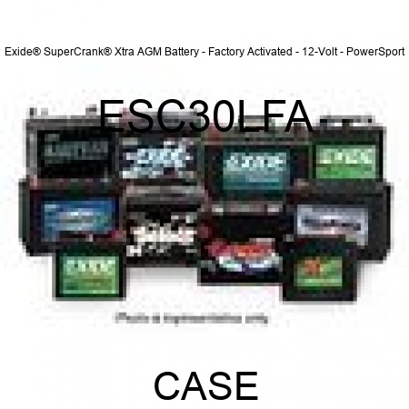 Exide® SuperCrank® Xtra AGM Battery - Factory Activated - 12-Volt - PowerSport ESC30LFA