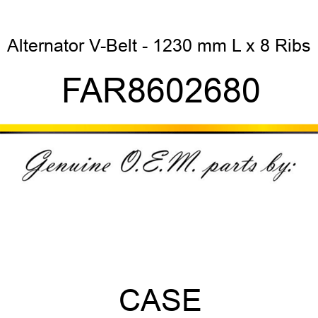 Alternator V-Belt - 1230 mm L x 8 Ribs FAR8602680