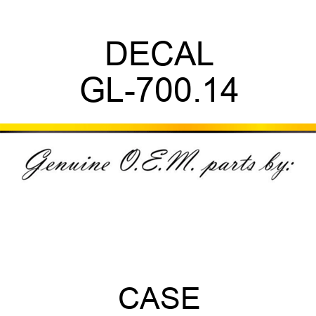 DECAL GL-700.14