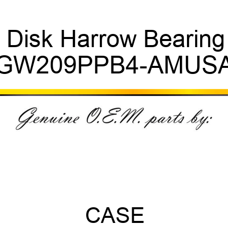 Disk Harrow Bearing GW209PPB4-AMUSA