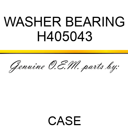 WASHER, BEARING H405043