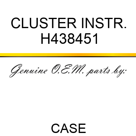 CLUSTER, INSTR. H438451