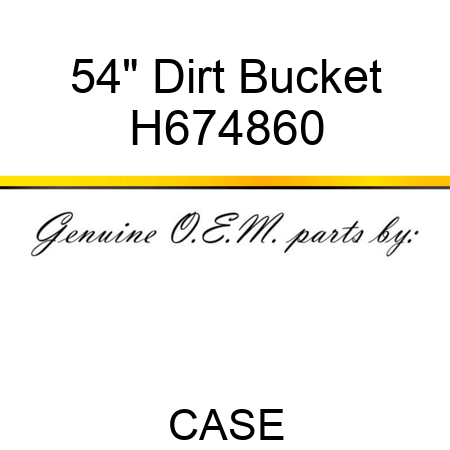 54" Dirt Bucket H674860