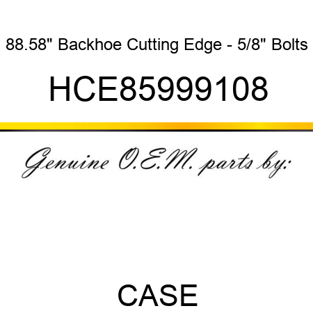 88.58" Backhoe Cutting Edge - 5/8" Bolts HCE85999108