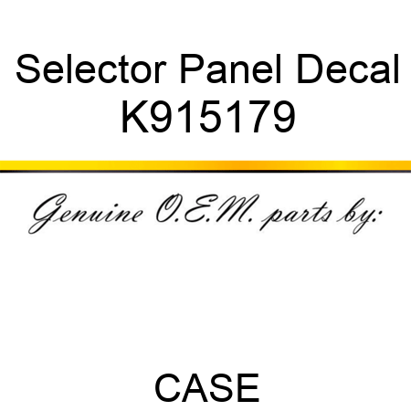 Selector Panel Decal K915179