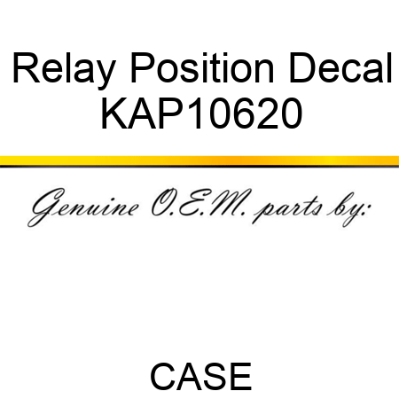 Relay Position Decal KAP10620